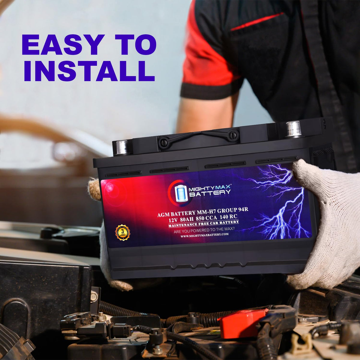 12V 80AH 850 CCA Replacement Battery M88357