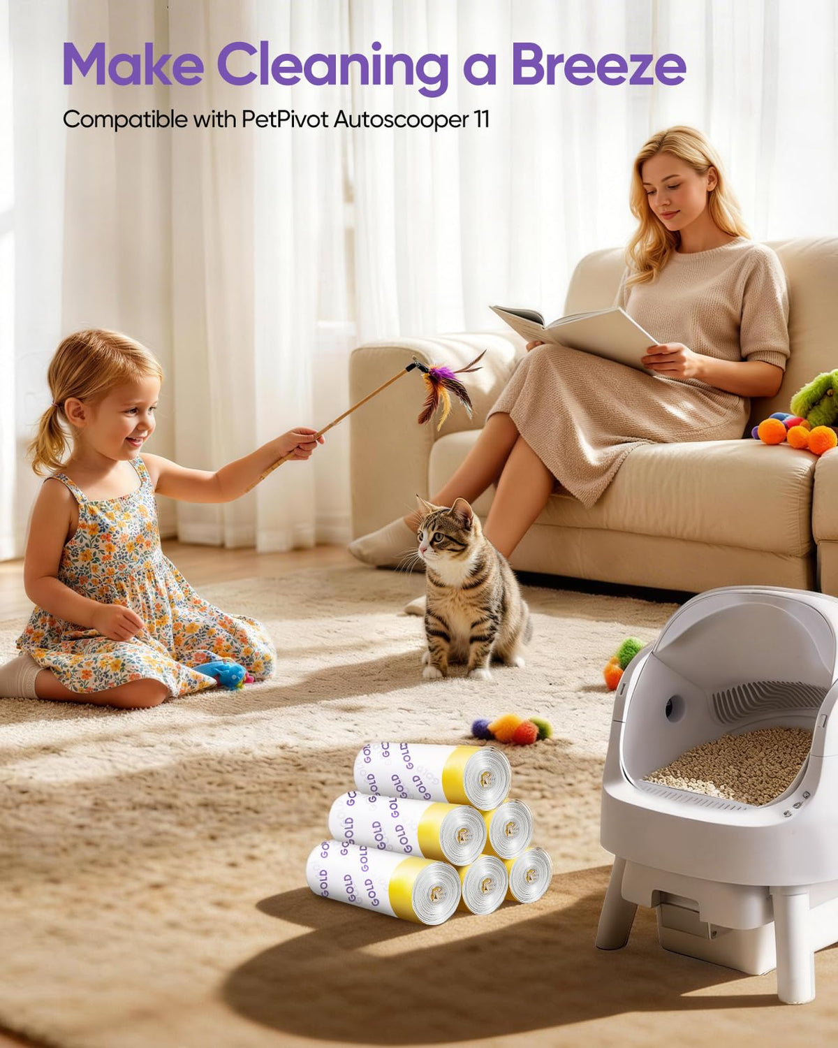 180 Count Automatic Cat Litter Bags O320