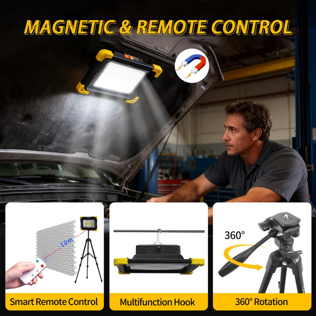 12000mAh Rechargeable LED Work Light with Stand I34755