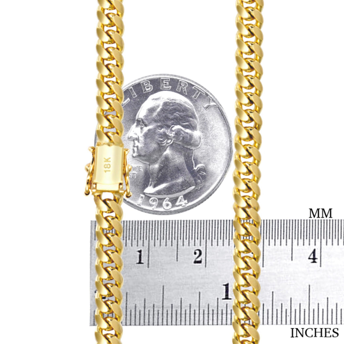 18k Yellow Gold Cuban Link Chain Necklace Y464934