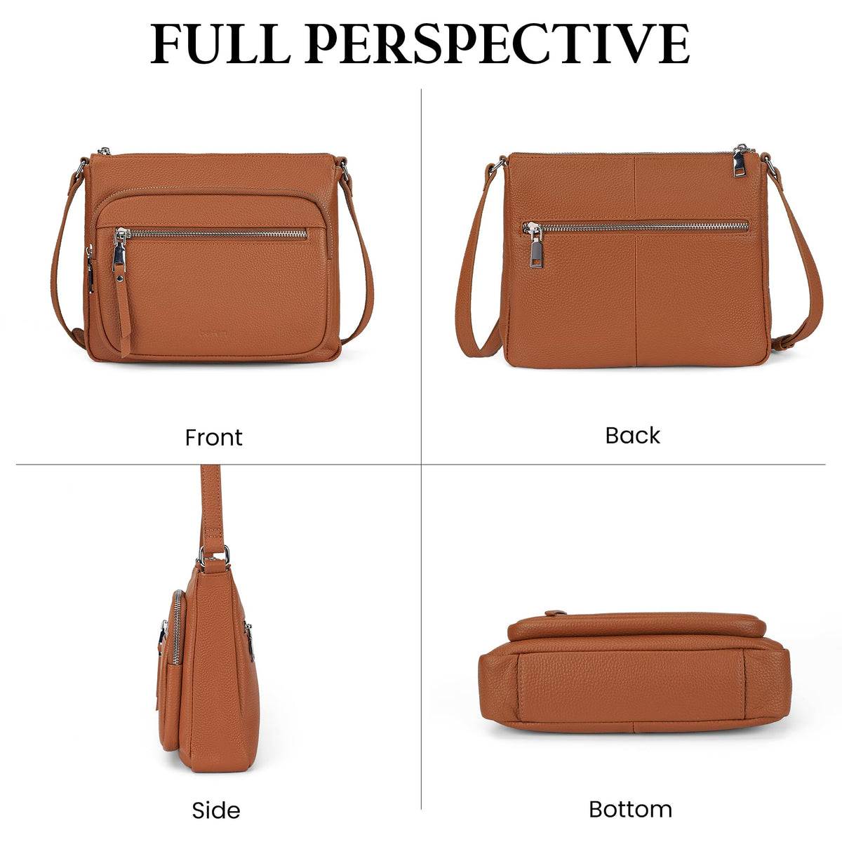 Anti Theft Genuine Leather Crossbody Bag with Wallet T5007