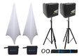 2000-Watt 8 in Powered PA Speakers with Tripod Stand Kit and XLR Cables P892