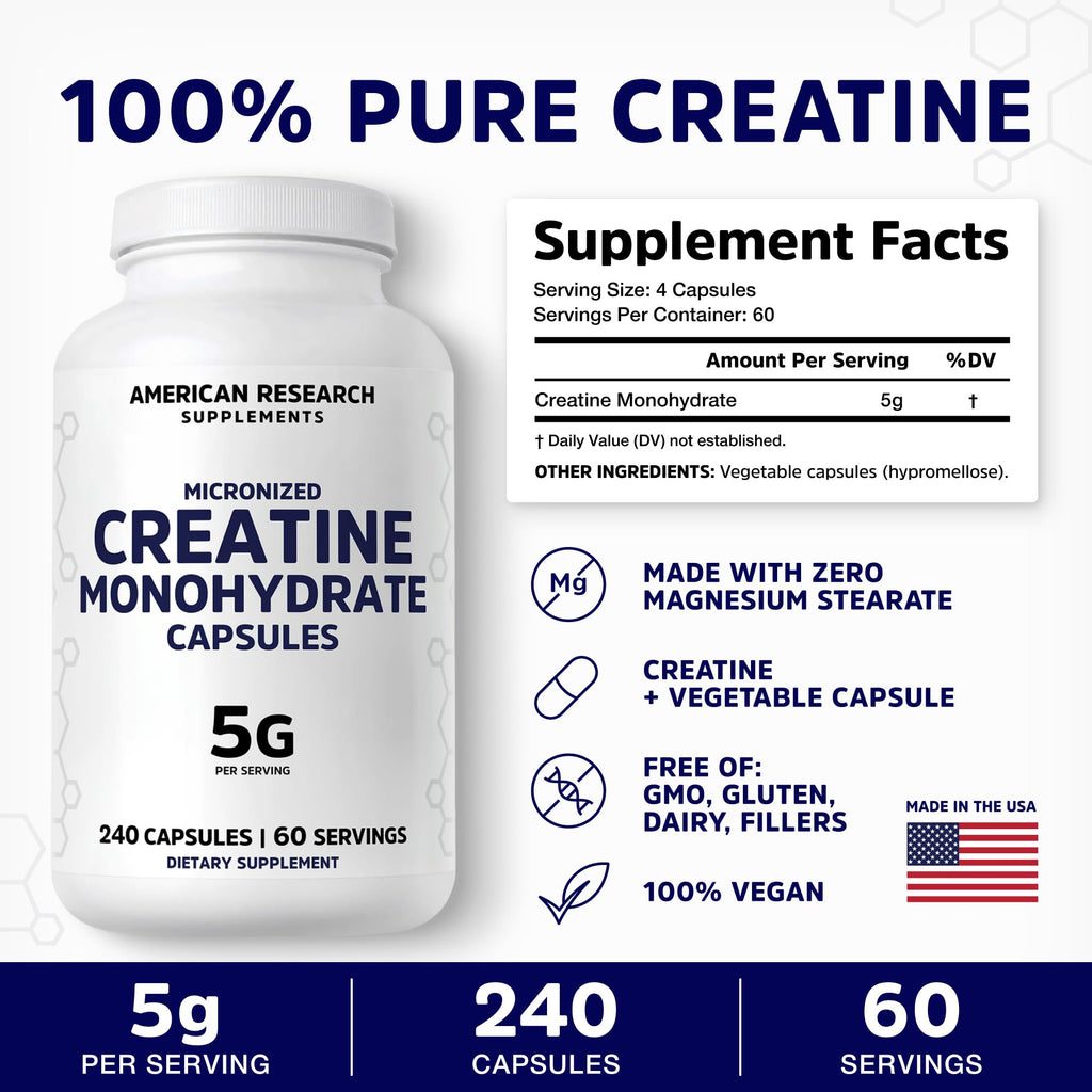 Micronized Creatine Monohydrate Capsules 5G J591520