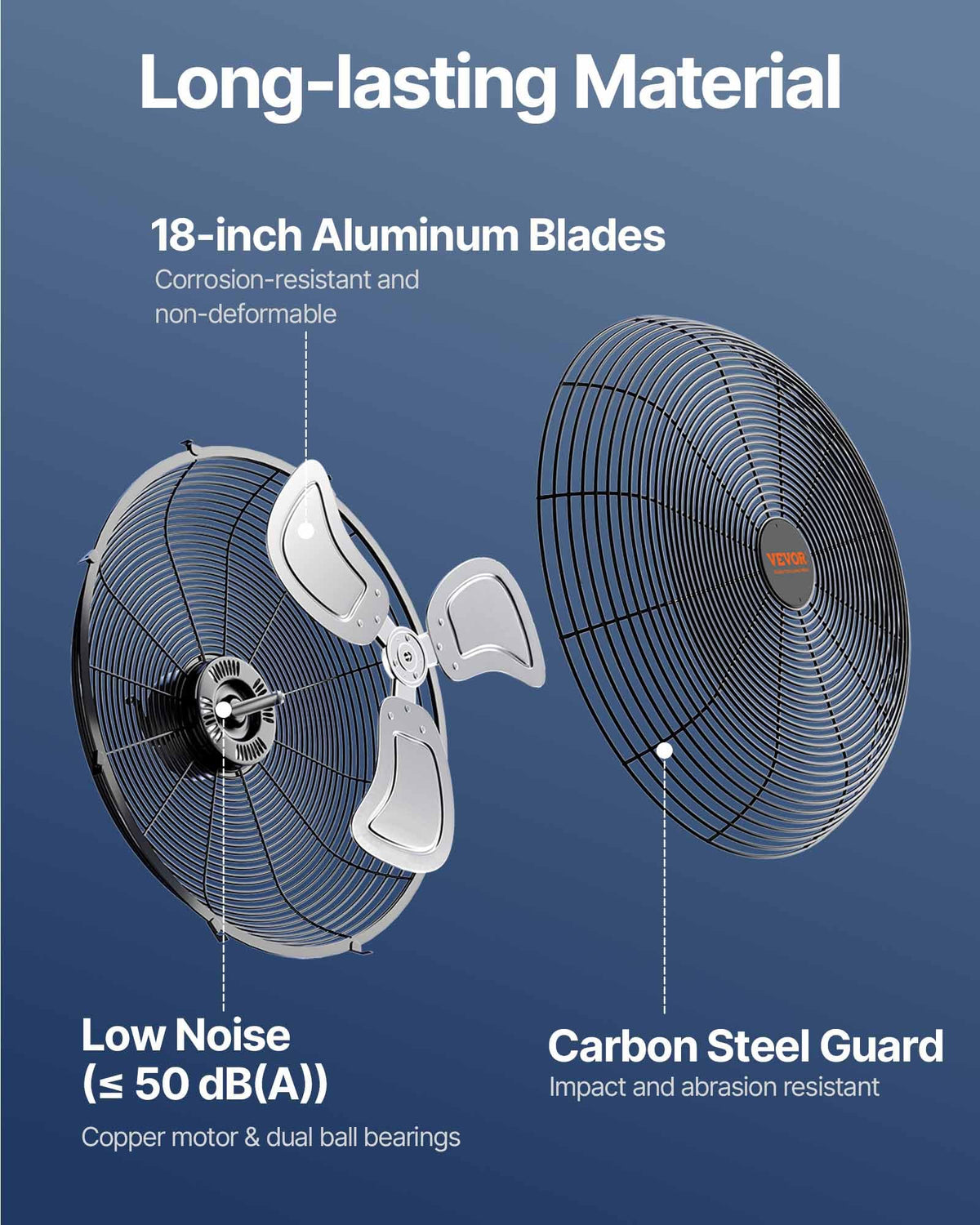 18 Inch 3-speed Wall Mounted Metal Fan C278538