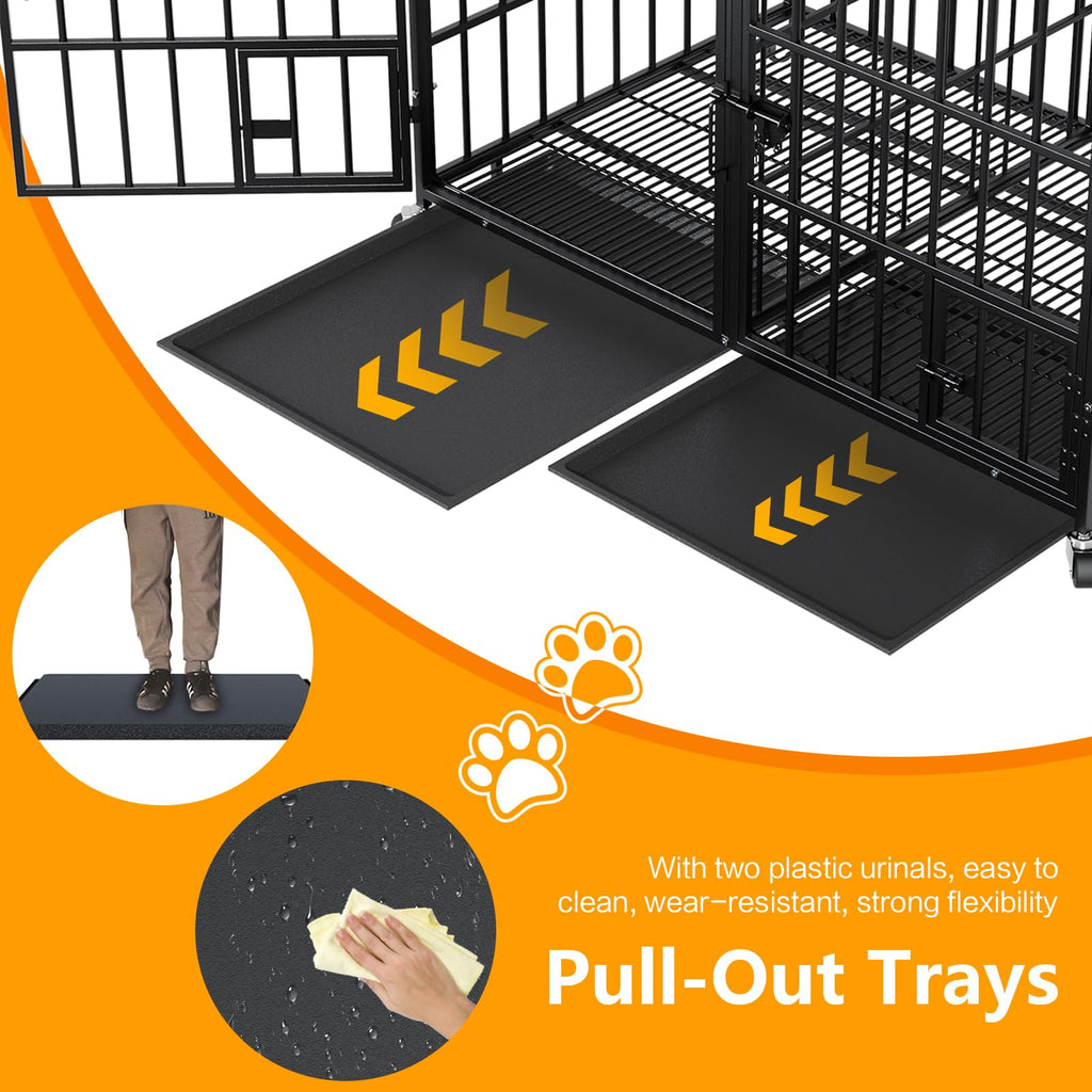 42 Inch Heavy Duty Metal Dog Crate with Divider M382482