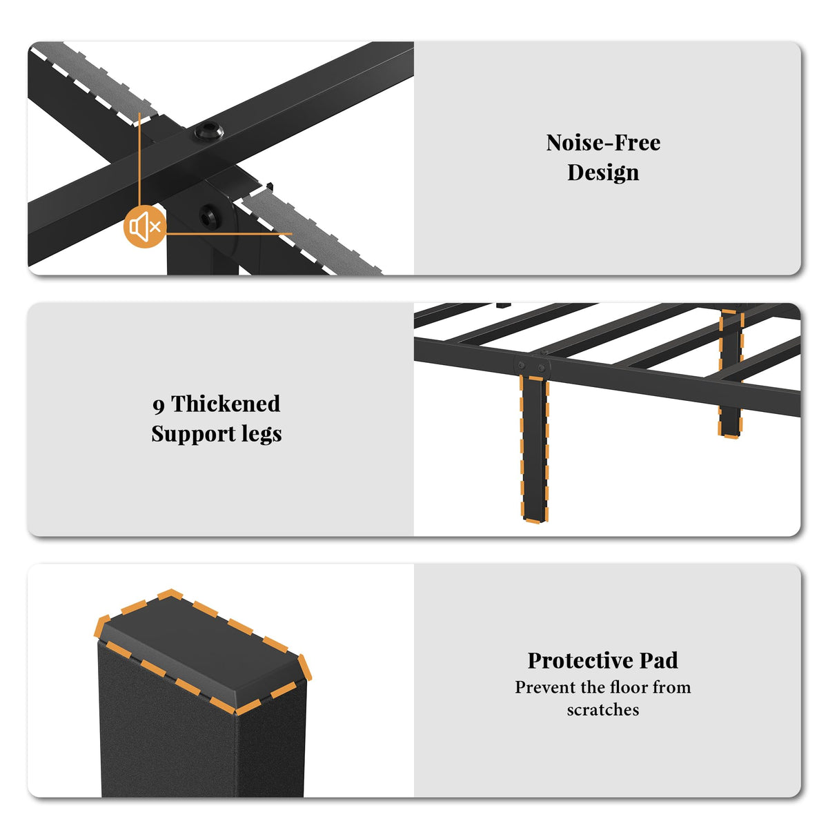 Full Size Metal Bed Frame with Headboard and Footboard G436737
