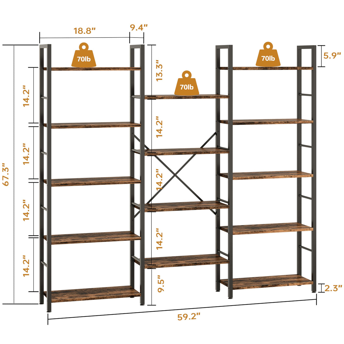 5 Tier Bookshelf T3659
