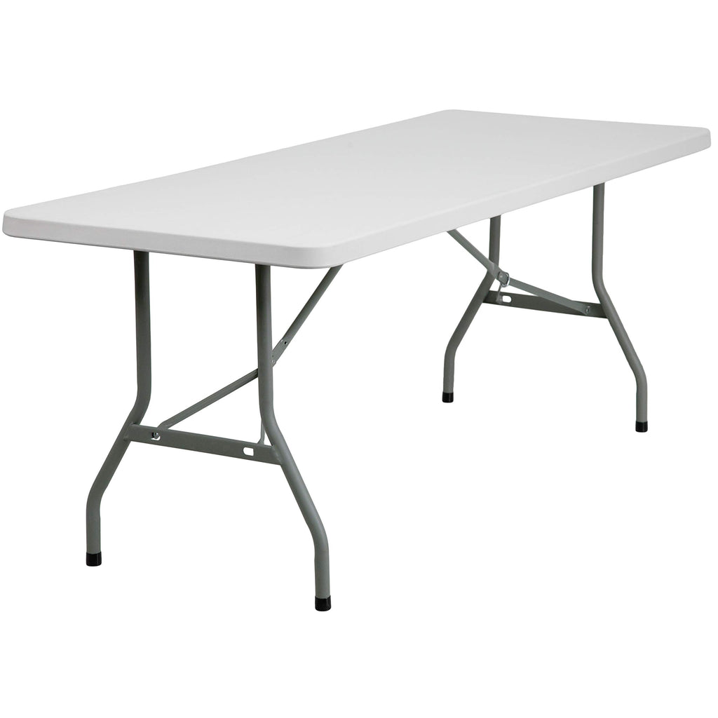 6-Foot Granite White Plastic Folding Table E30762