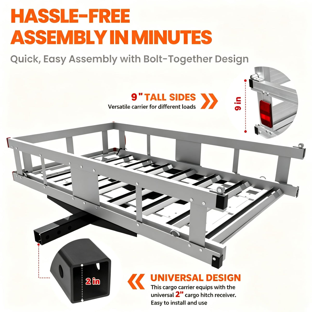 Aluminum Hitch Cargo Carrier with Ramp N14258