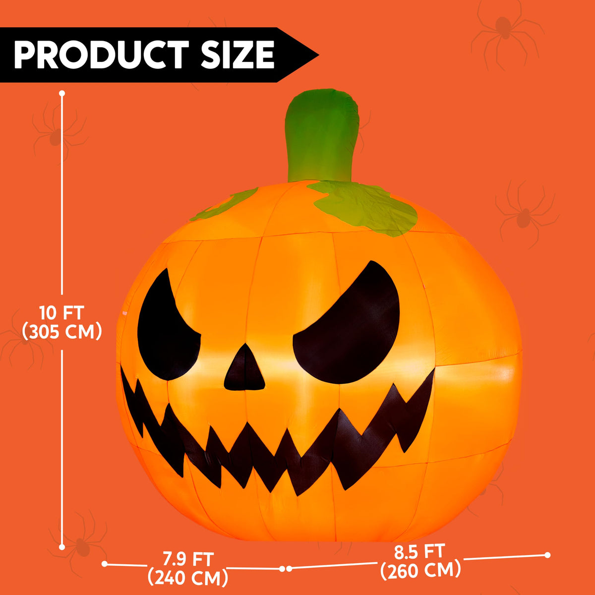 10FT Tall Inflatable Pumpkin with Built-in LED Lights Z618