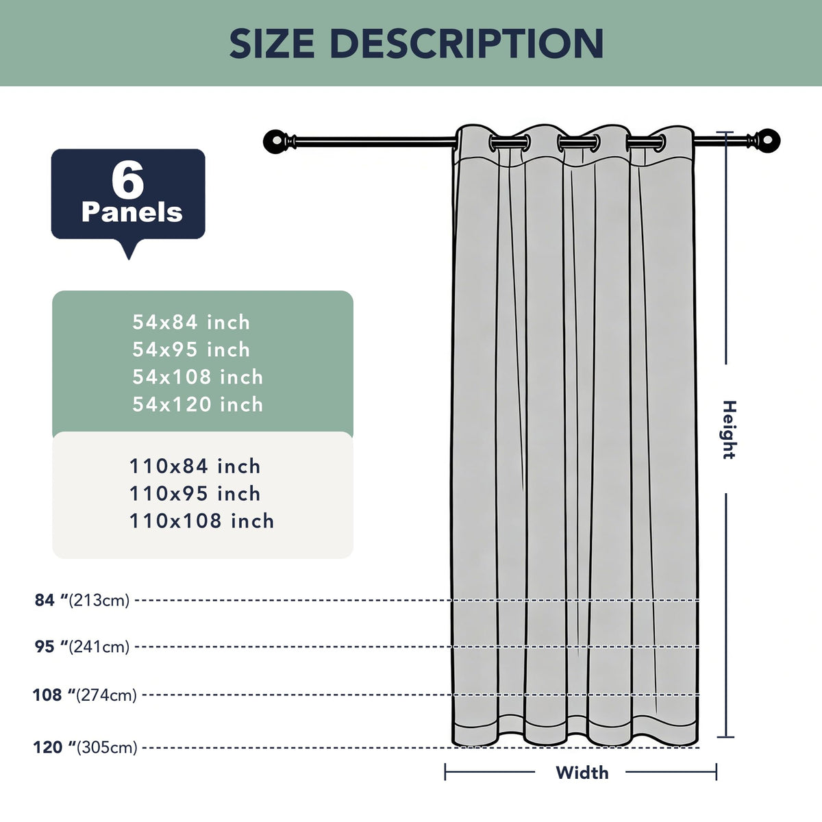 Waterproof Outdoor Curtains 6 Panels V292