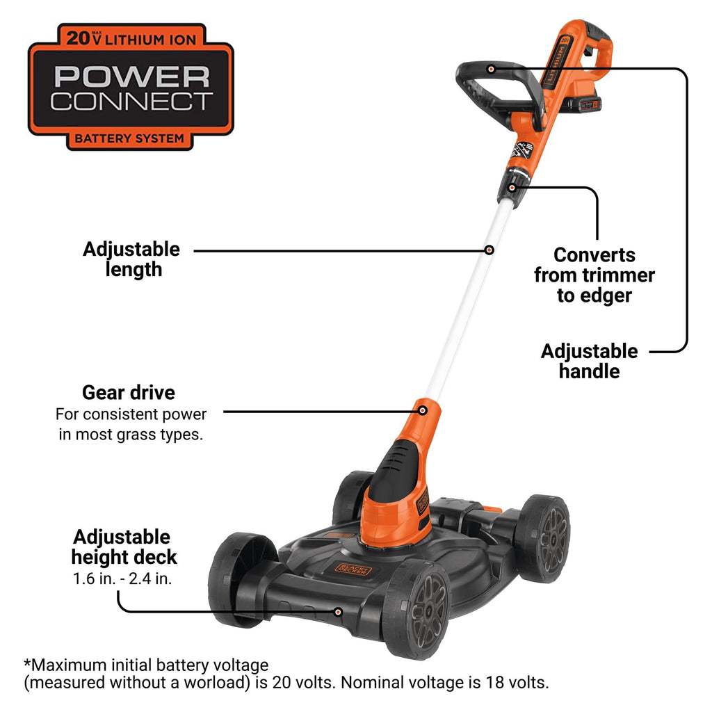 Cordless 3 in 1 Weed Eater, Lawn Edger and Lawn Mower A3373