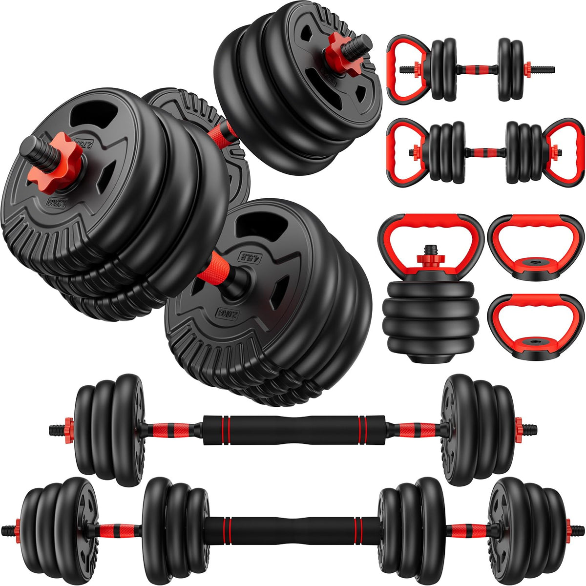 Adjustable Dumbbell Set 22/33/45/70/90lb Free Weight Set with Connector V267746