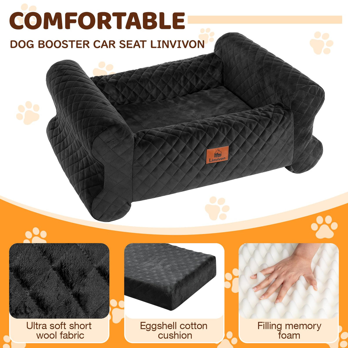 Memory Foam Dog Car Seat H91424