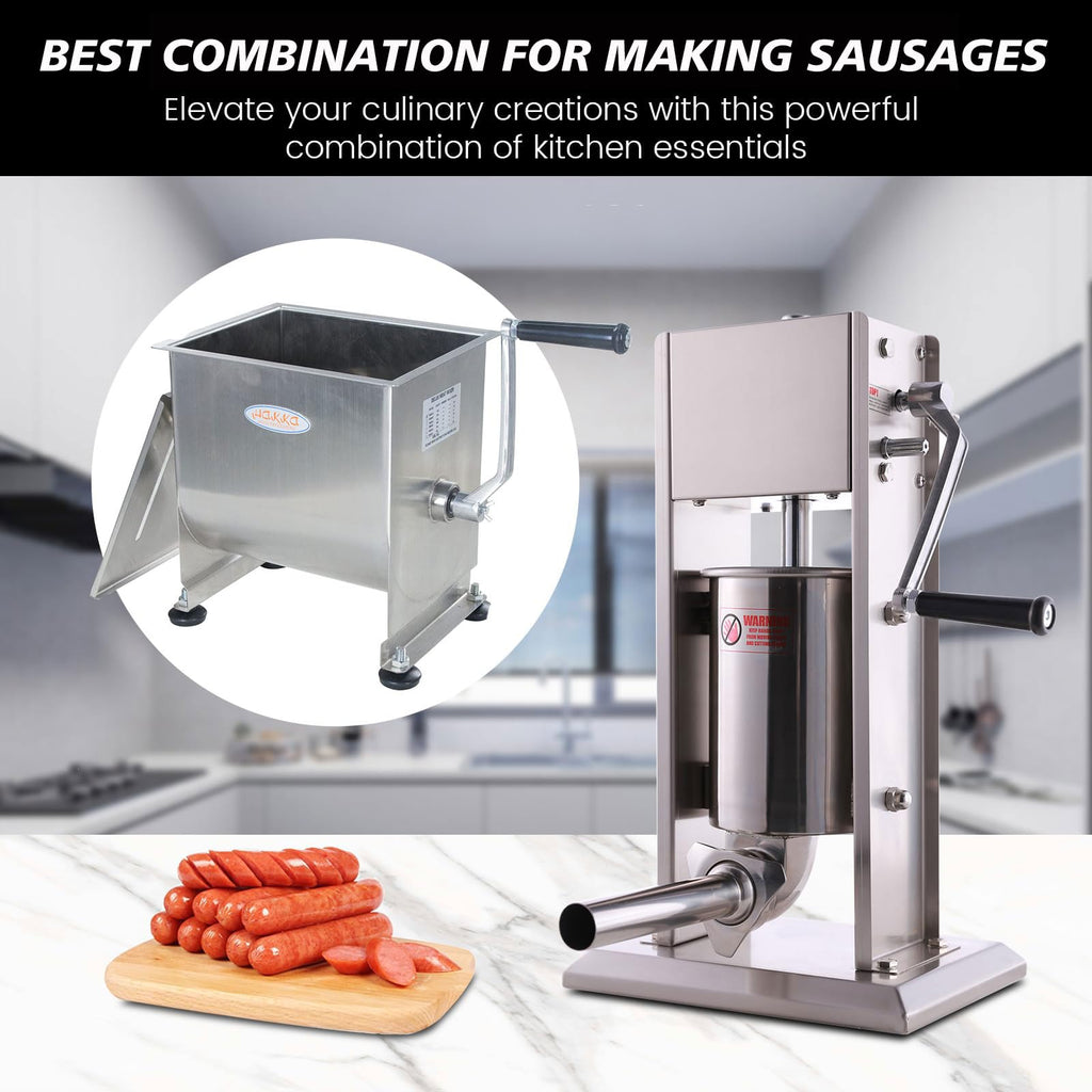7L Sausage Stuffer and 15lb Manual Meat Mixer C6211