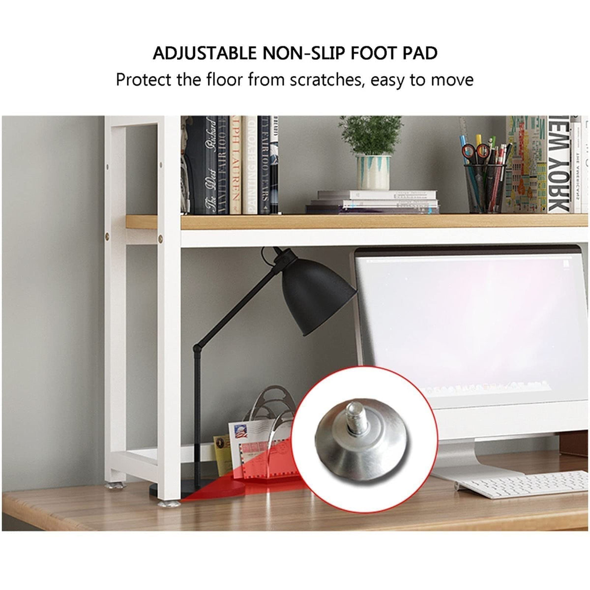 White Adjustable Metal Desktop Bookshelf S4103