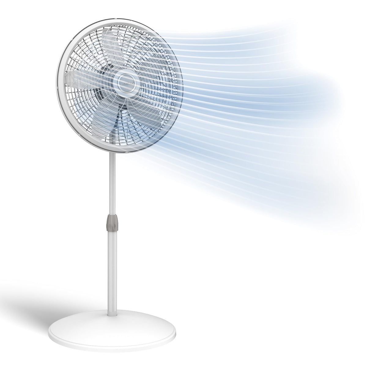 Oscillating Pedestal Fan with Adjustable Height and 3 Cooling Speeds, 18", White C60604