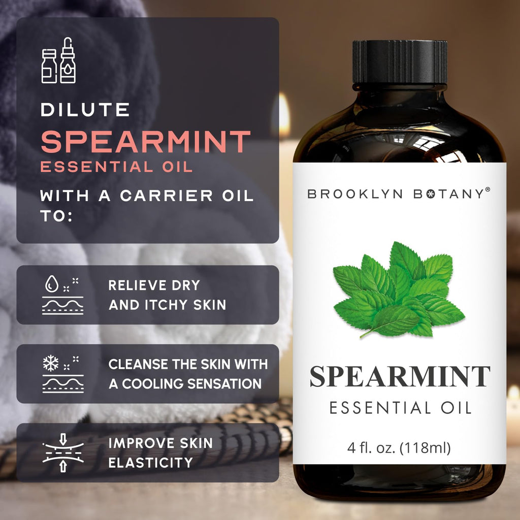 Spearmint & Lavender Essential Oils 4 Fl Oz Pack of 2 T19419