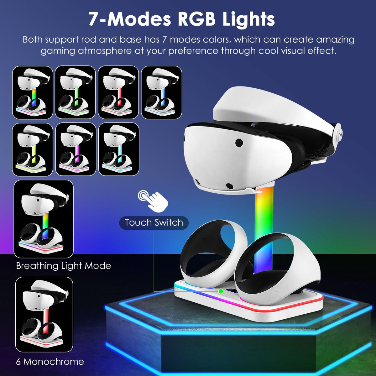 Charging Stand for PlayStation VR2 with Controller Charging Dock and Type-C Cable L72150