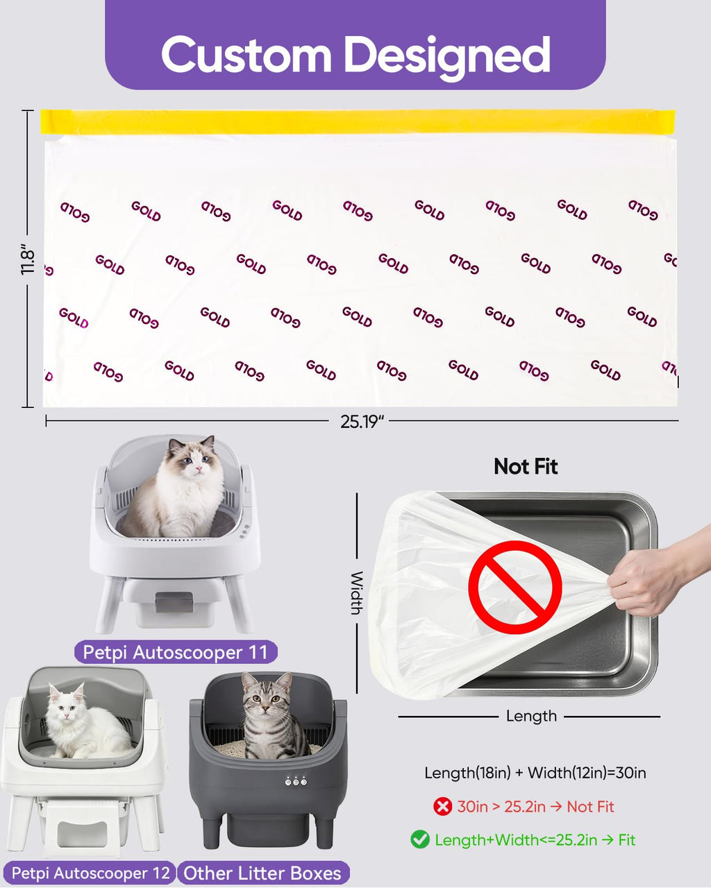 180 Count Automatic Cat Litter Bags O320