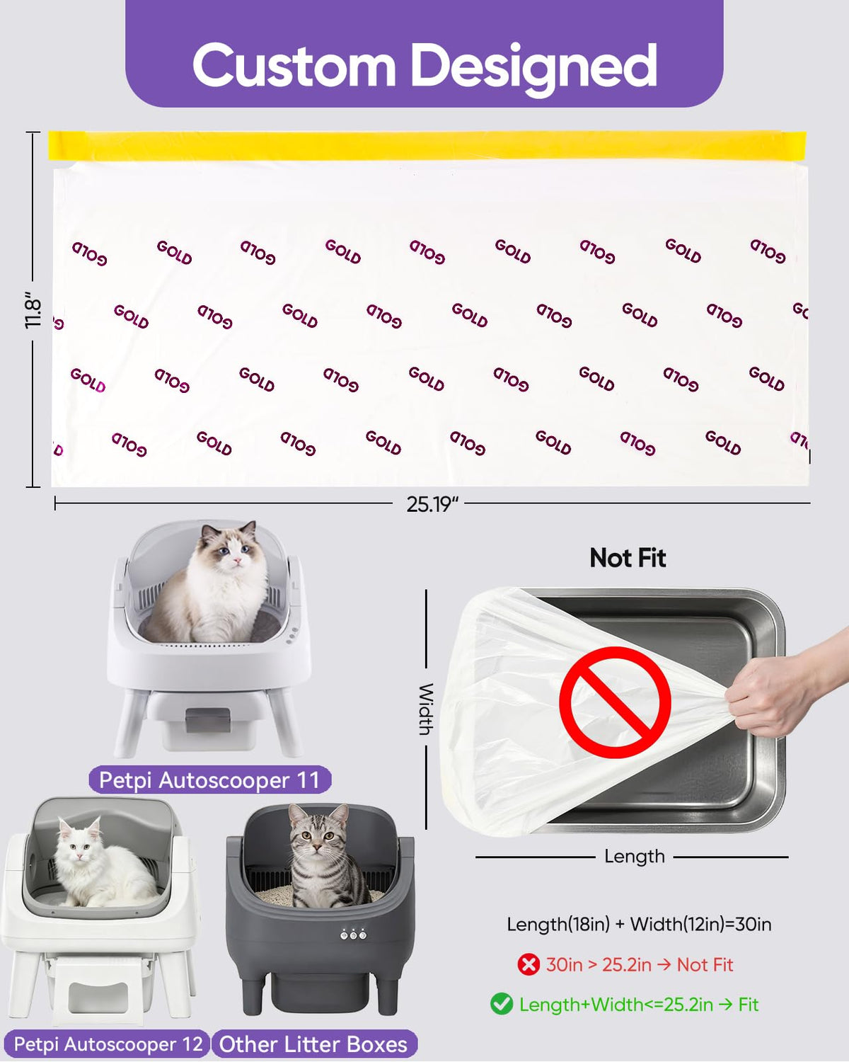 180 Count Automatic Cat Litter Bags O320