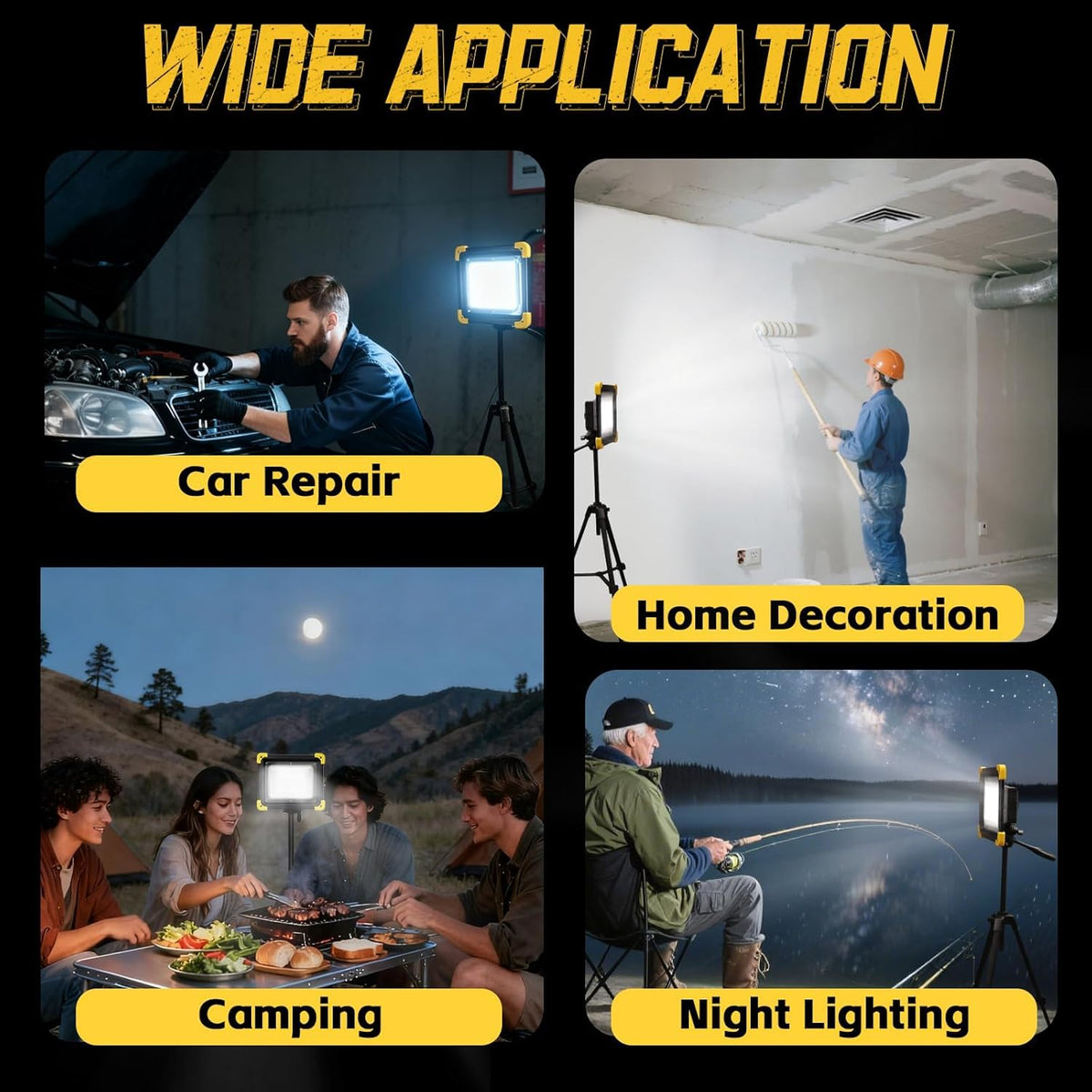12000mAh Rechargeable LED Work Light with Stand I34755