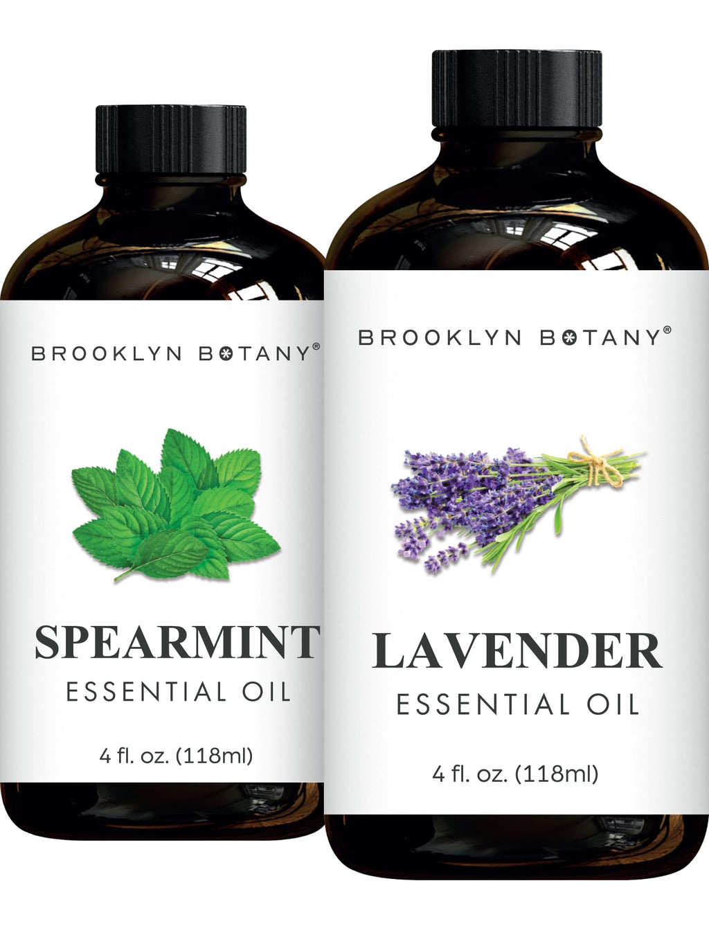 Spearmint & Lavender Essential Oils 4 Fl Oz Pack of 2 T19419