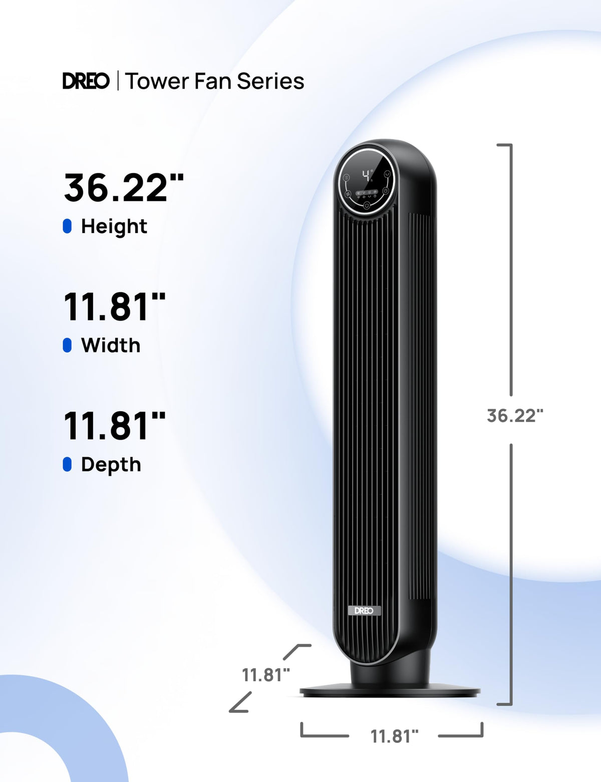 Ultra Quiet Tower Fan, 8 Speeds J206
