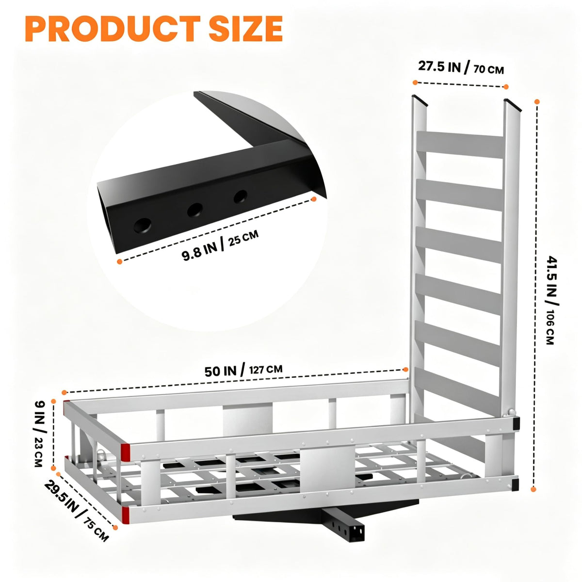 Aluminum Hitch Cargo Carrier with Ramp N14258