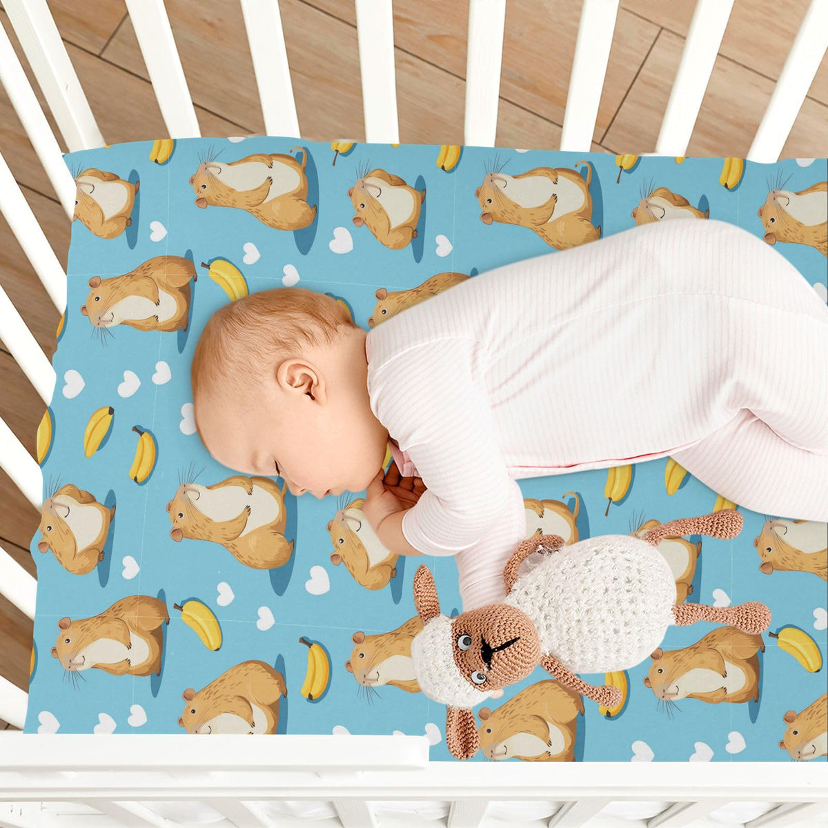 Soft Breathable Microfiber Fitted Crib Sheet, Standard Size 28in x 52in F193298