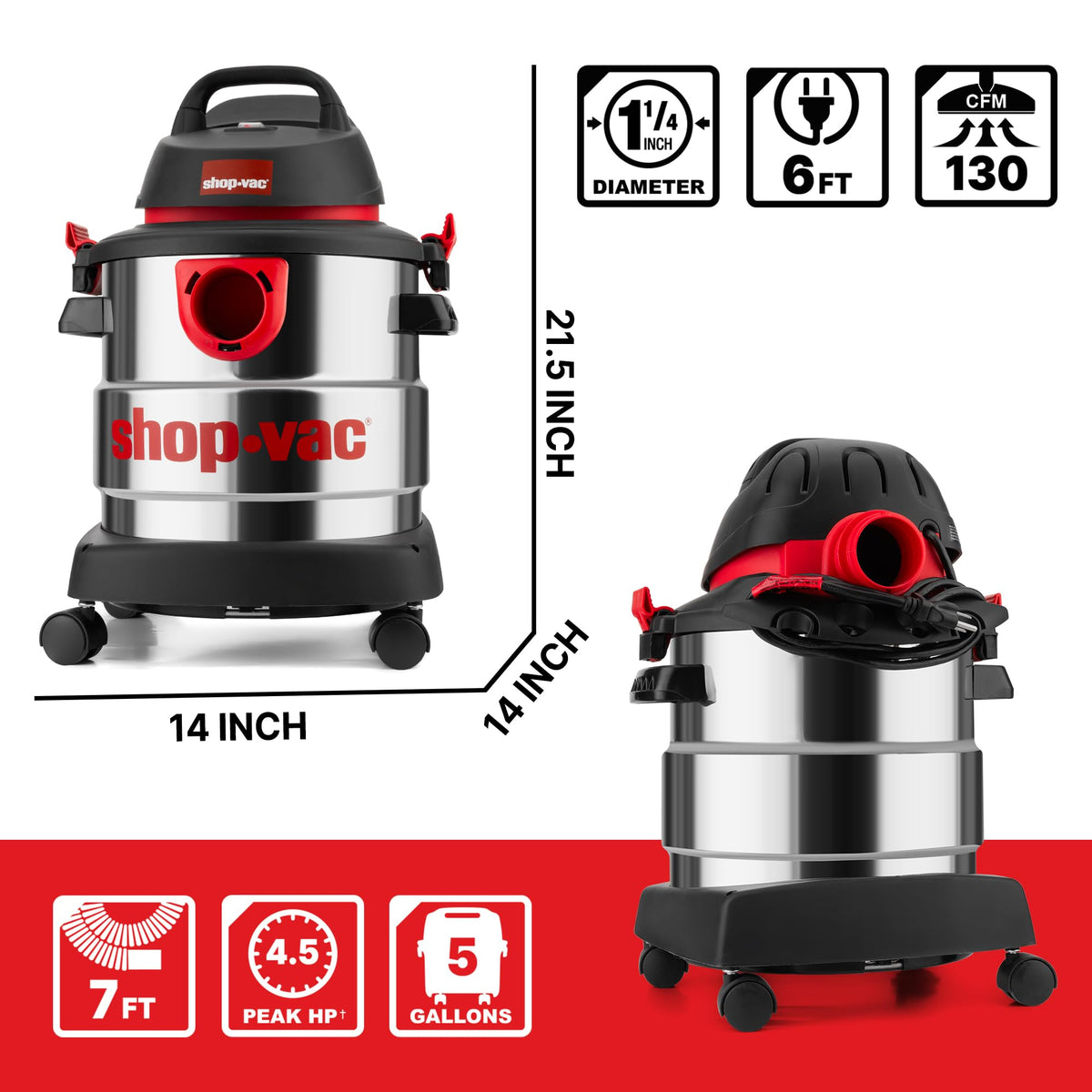 5 Gallon Wet/Dry Vacuum with Blower W948