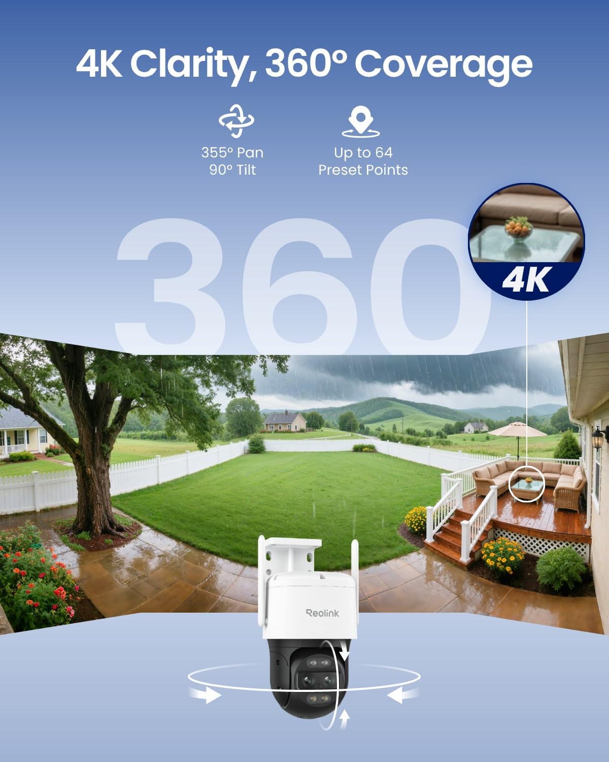 4K 8MP Dual-Lens PTZ Outdoor Security Camera X919