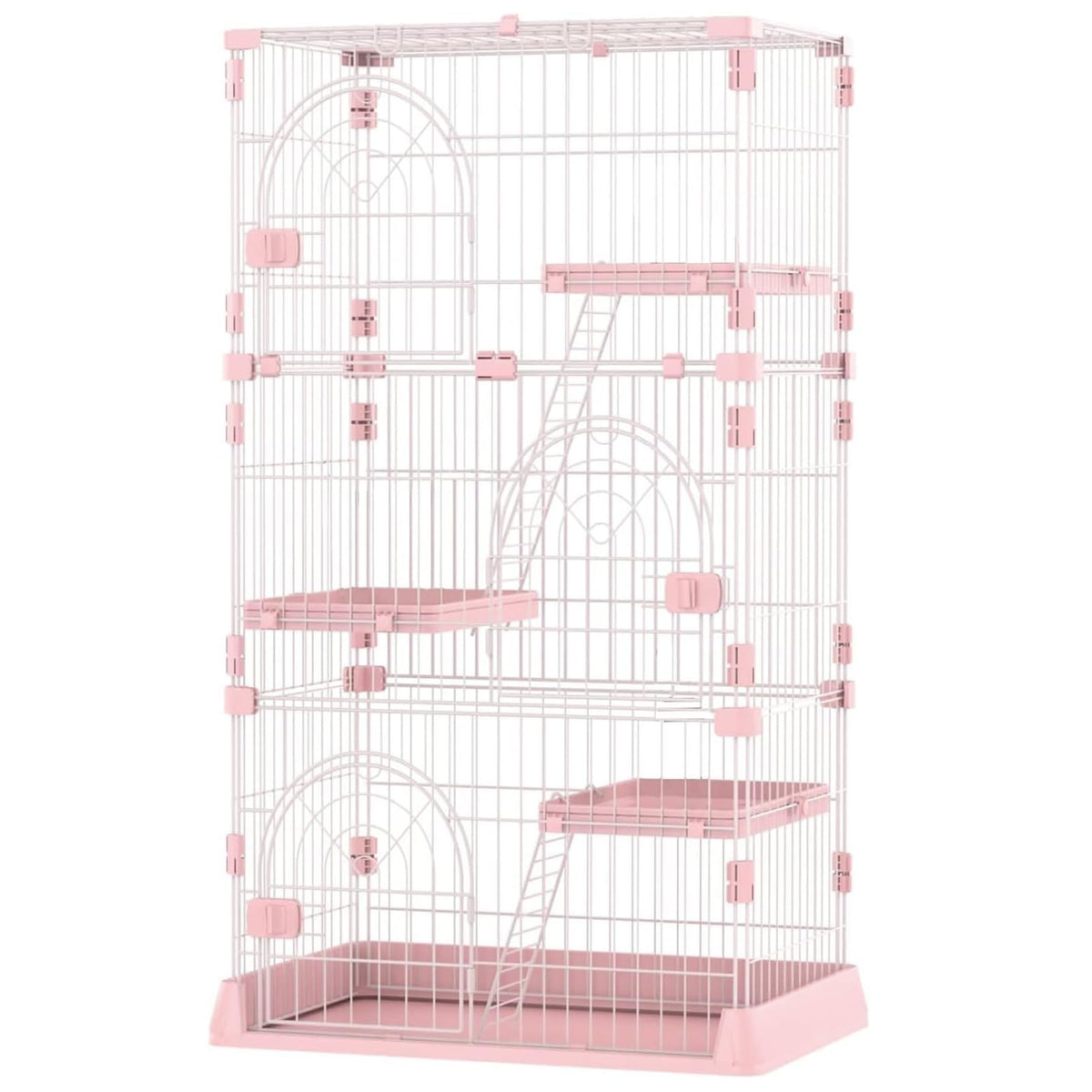 3/4-Tier Wire Cat Cage Playpen Kennel with Hammock C683