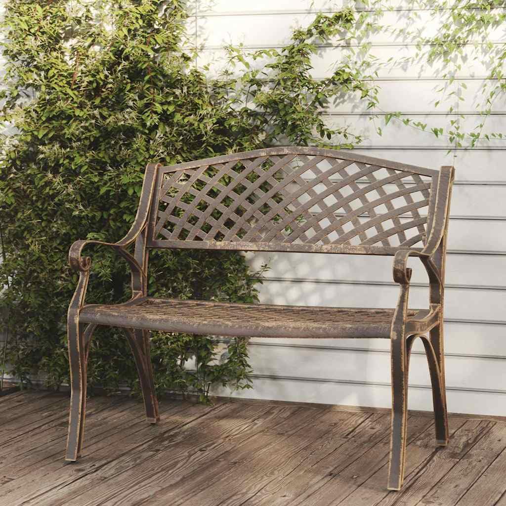 Cast Aluminum Patio Bench with Backrest R4546