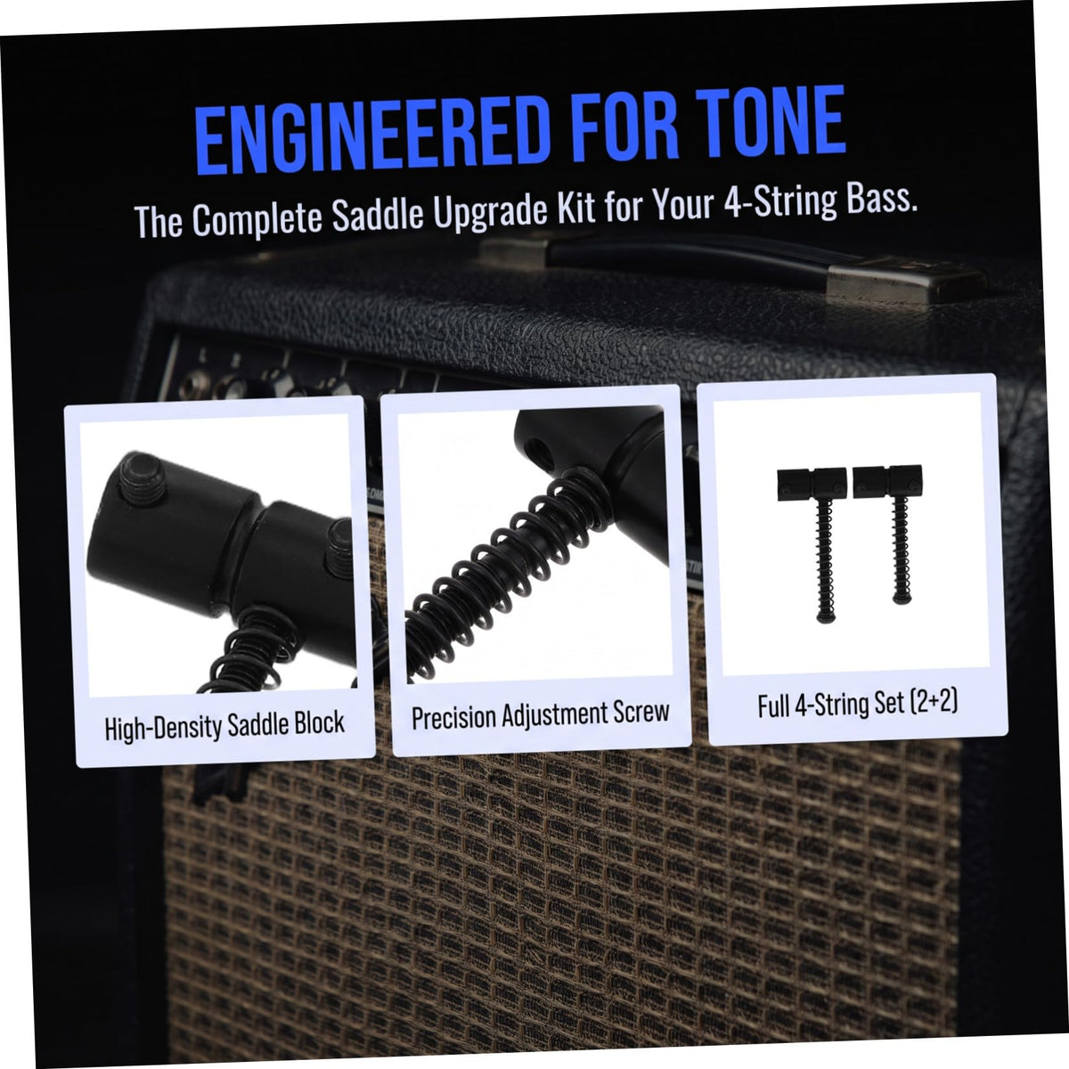 Metal String Saddles for 4-string Bass Guitar F810473