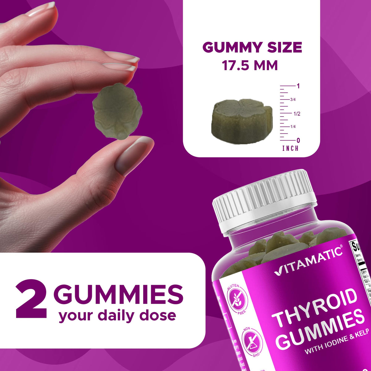Thyroid Gummies with Iodine & Kelp, 60 Gummies J717