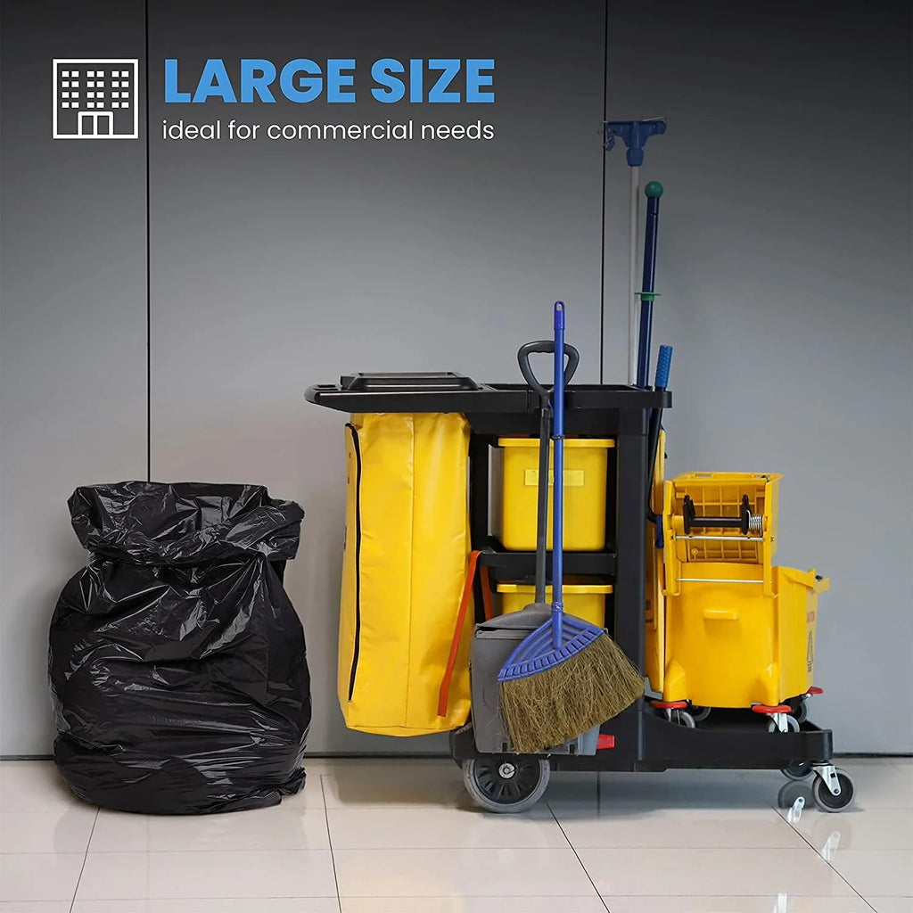 55 Gallon Heavy Duty Trash Bags, 50 Ct, Black, 1.2 Mil V41636