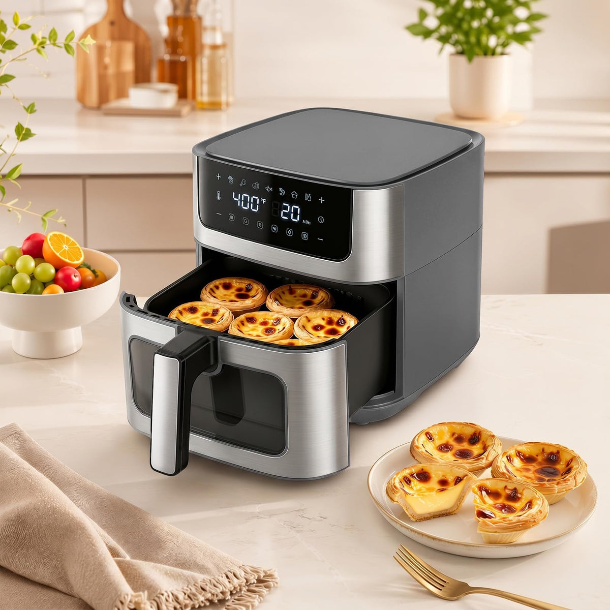 8-in-1 Air Fryer 6 Quarts with Presets and Window X628