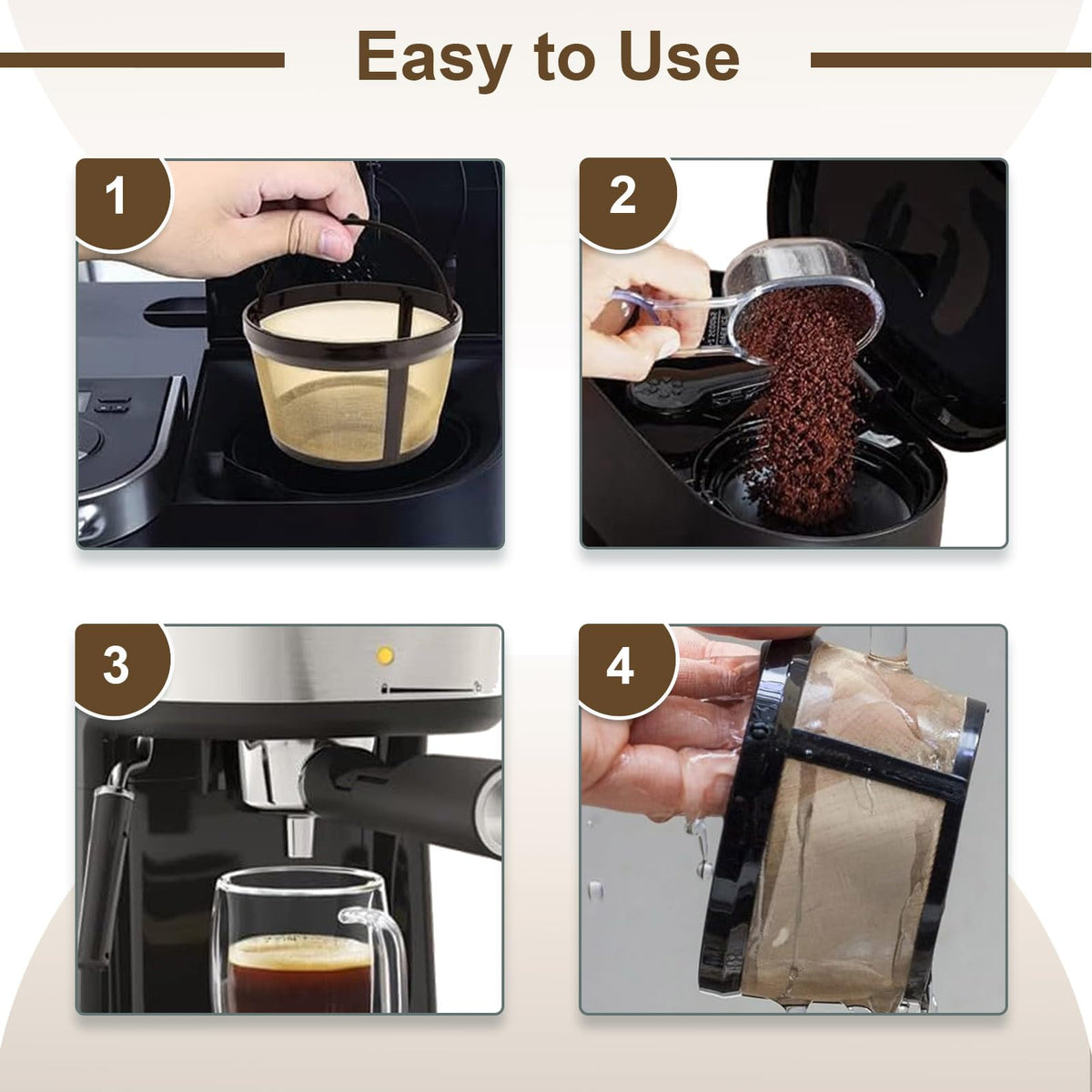 Reusable Coffee Filter Basket 2-Pack with Coffee Spoon W1794