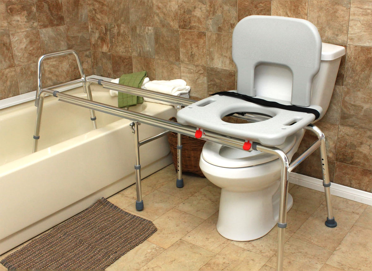 Toilet-to-Tub Transfer Bench with Cut Out Seat W86056