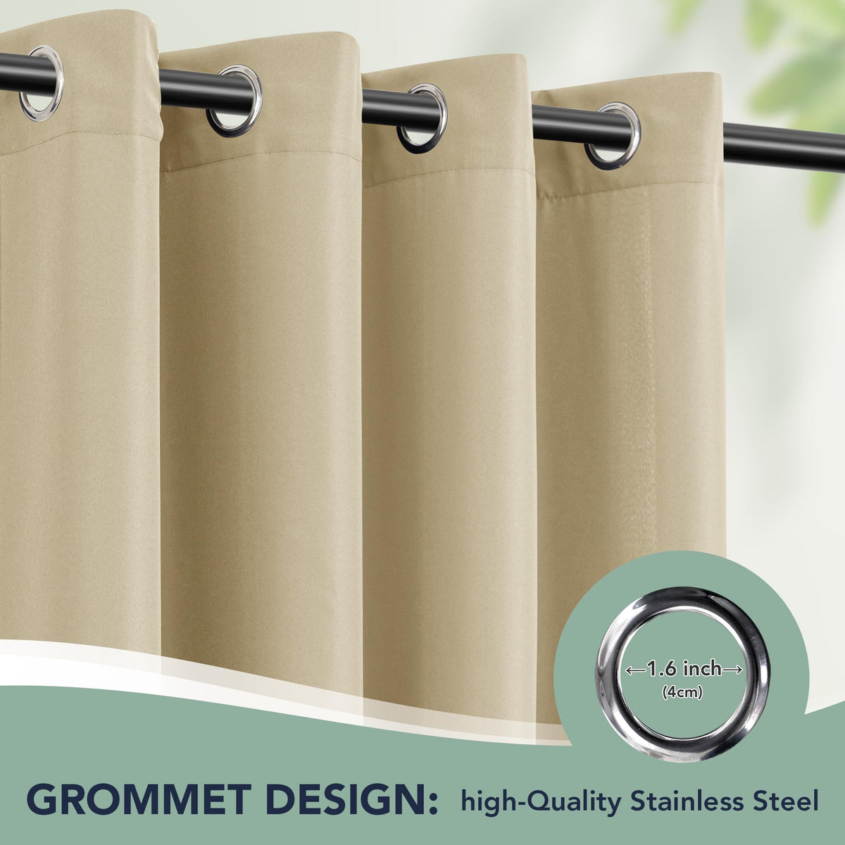 Waterproof Outdoor Curtains 6 Panels V292