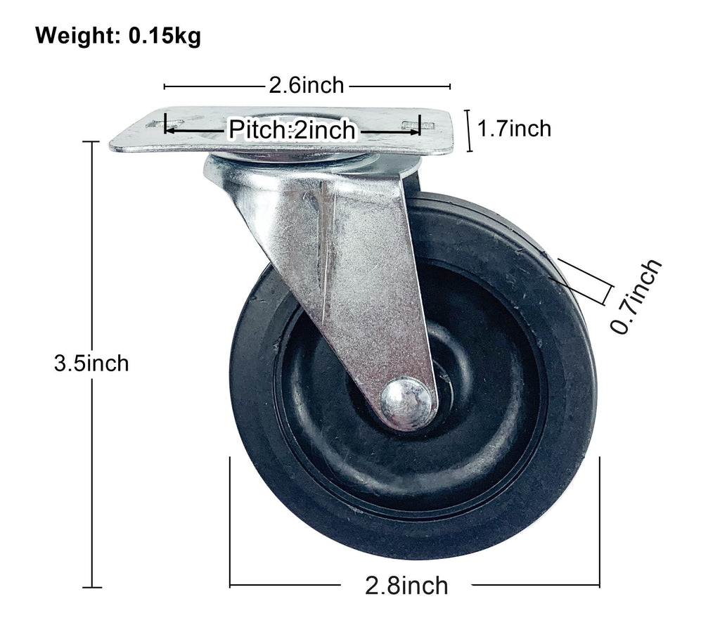 Caster Wheels for Mechanic Creepers, 3'' Pack of 6 G127786