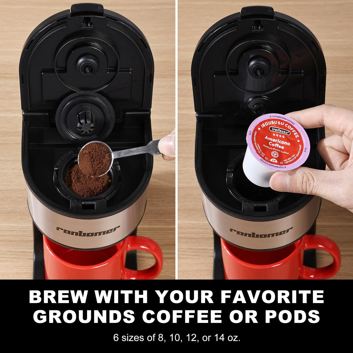 K Cup Single Serve Coffee Maker 2 in 1 I794902