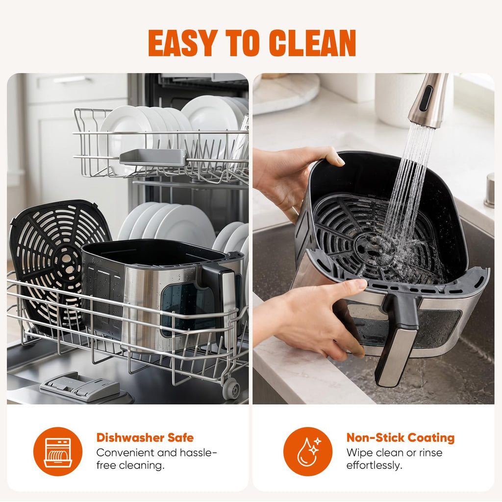 8-in-1 Air Fryer 6 Quarts with Presets and Window X628