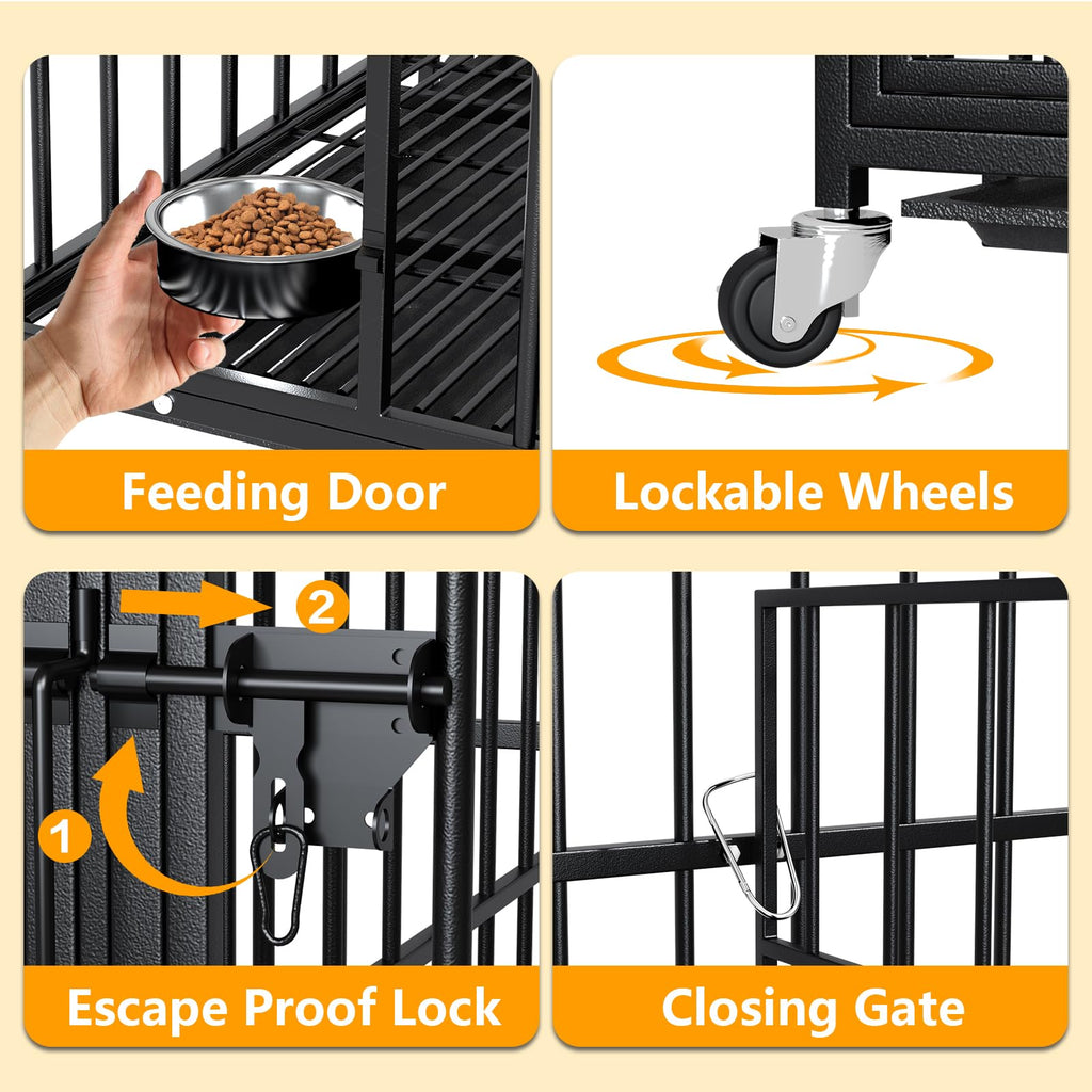 42 Inch Heavy Duty Metal Dog Crate with Divider M382482