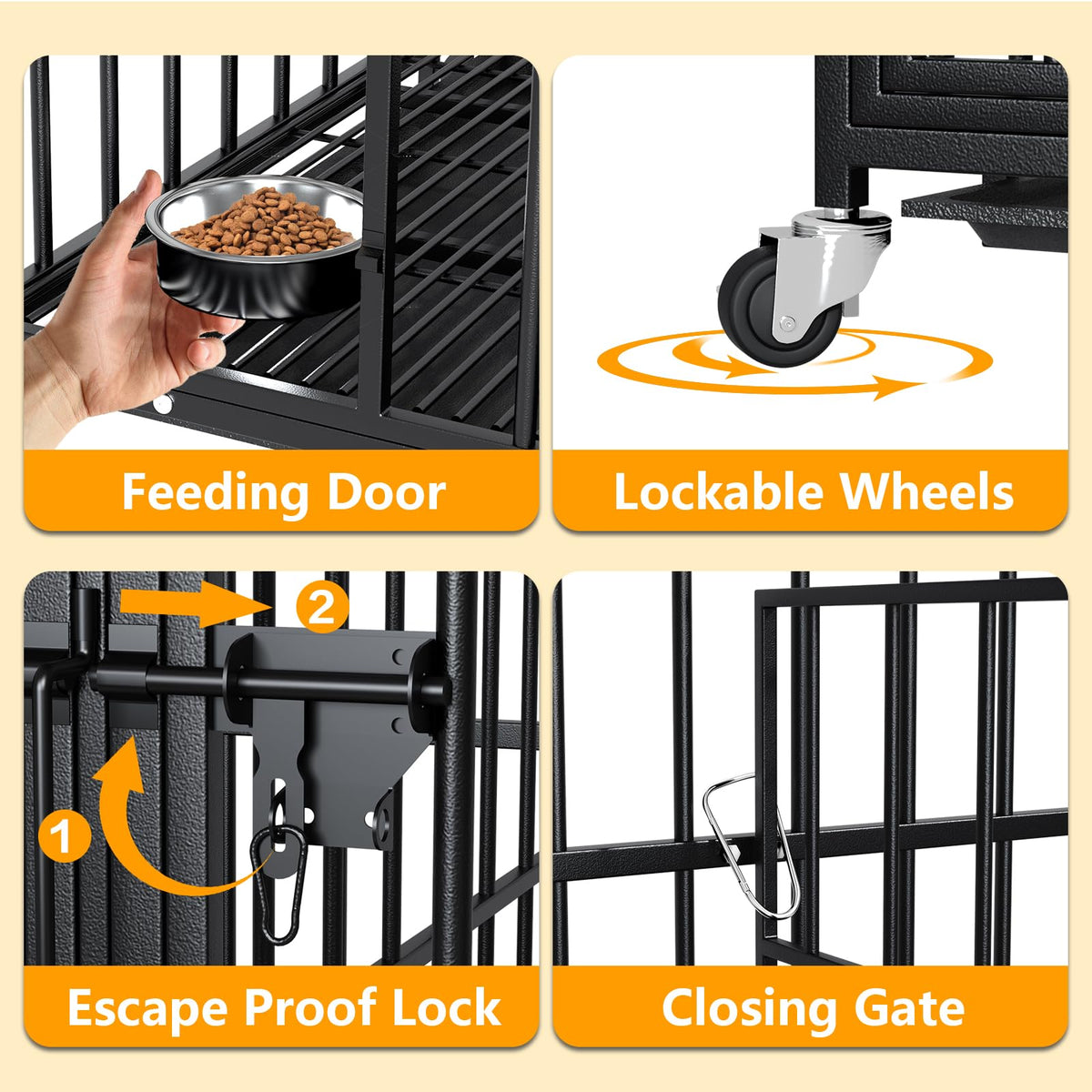 42 Inch Heavy Duty Metal Dog Crate with Divider M382482
