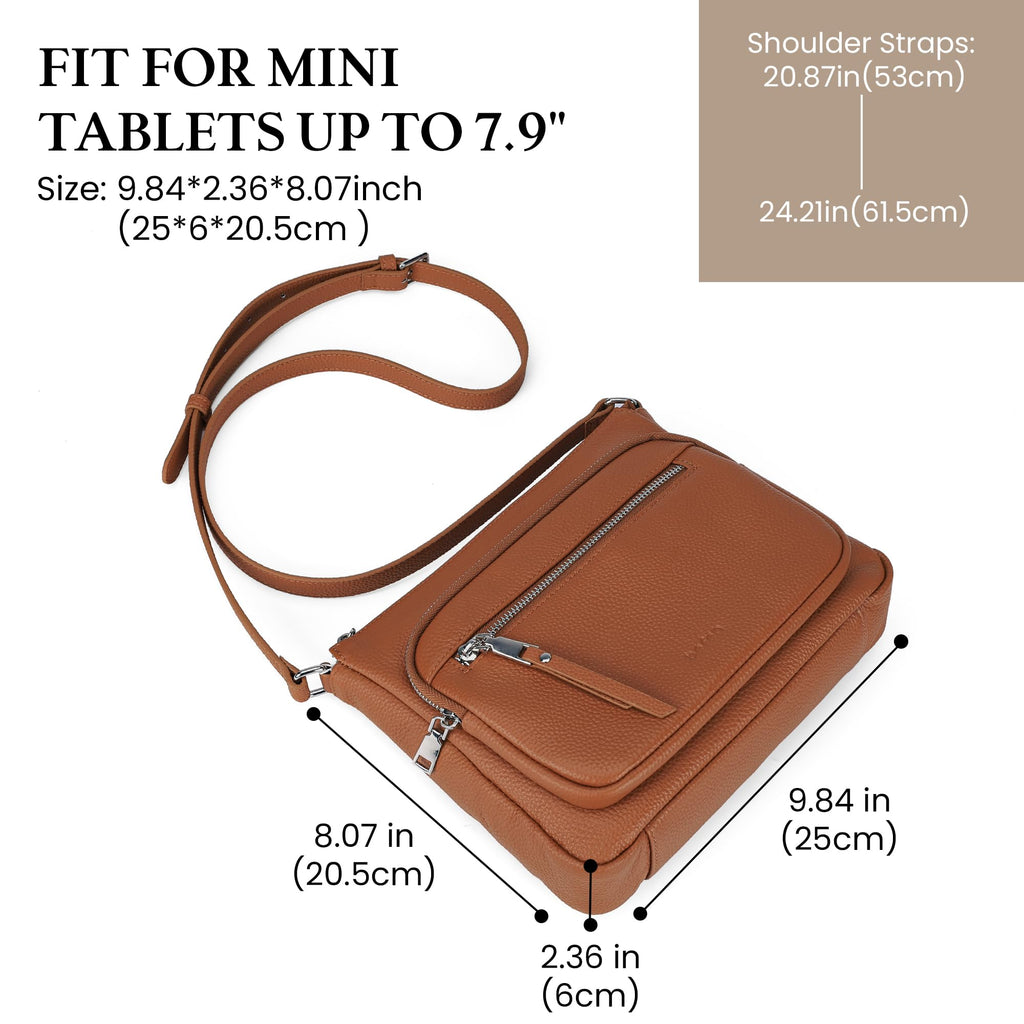 Anti Theft Genuine Leather Crossbody Bag with Wallet T5007