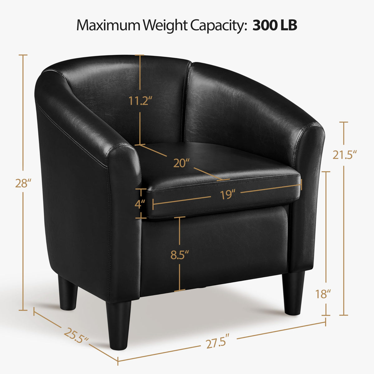 Black Faux Leather Accent Chair S47194