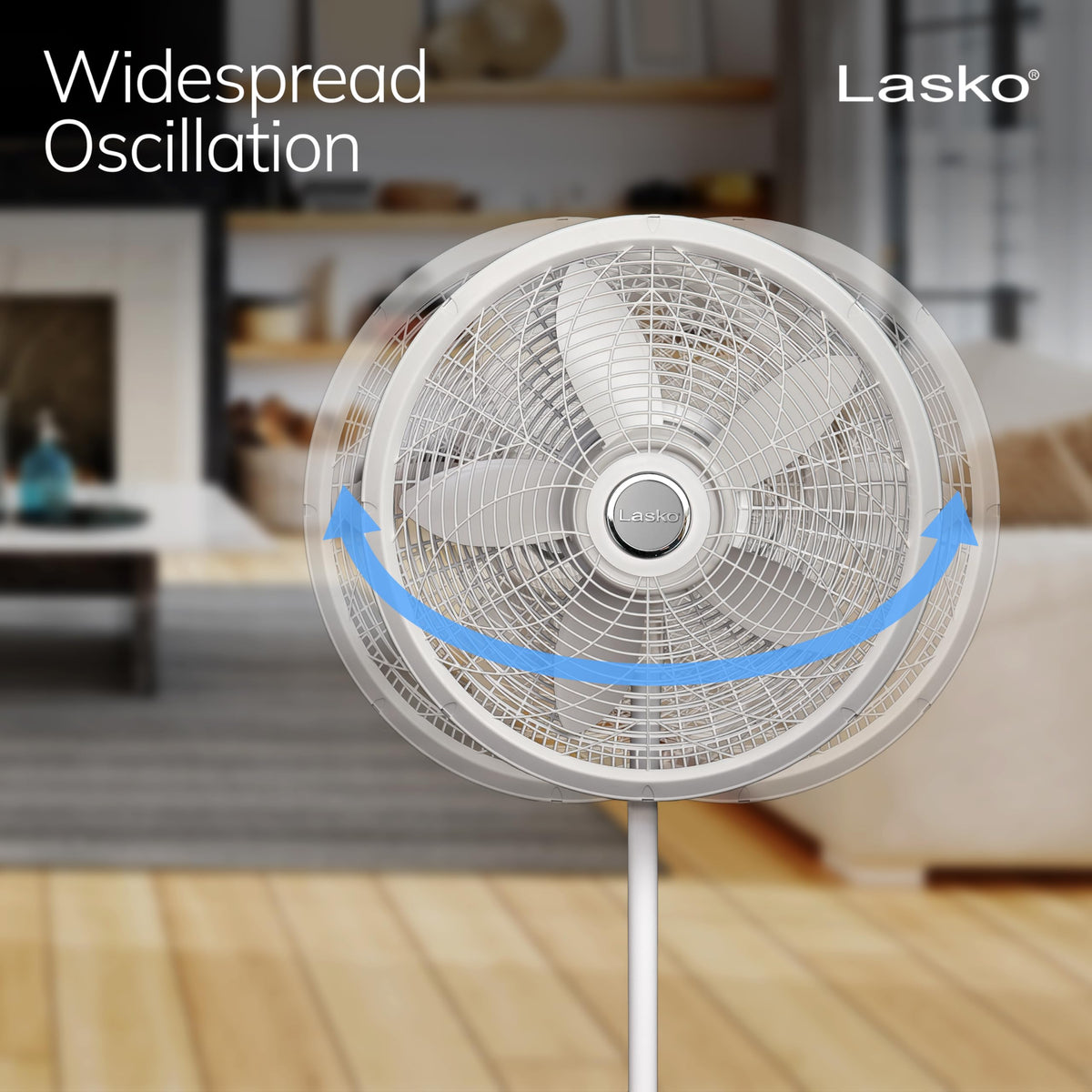 Oscillating Pedestal Fan with Adjustable Height and 3 Cooling Speeds, 18", White C60604