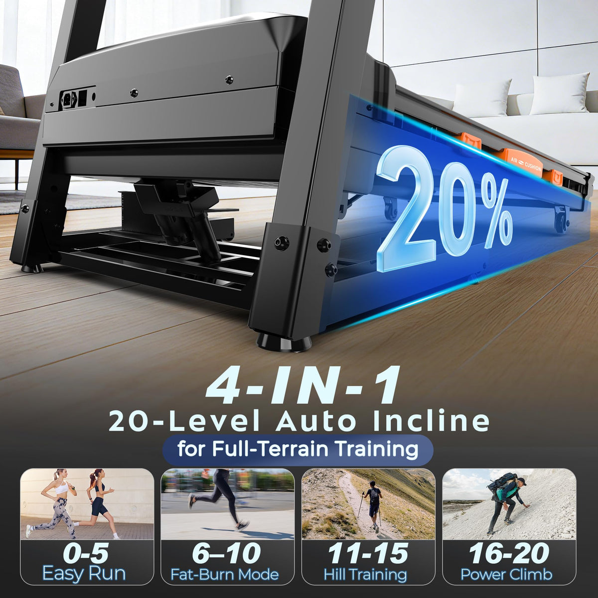 Foldable Treadmill with 18.5" Wide Belt X8115